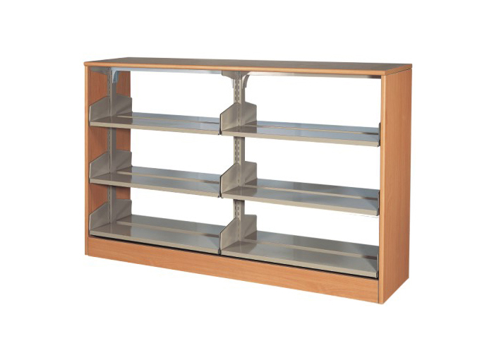 Library Furniture|Double-Sided Bookshelf|Office Furniture|3 level double side shelf|三层书架 CG-SS-123